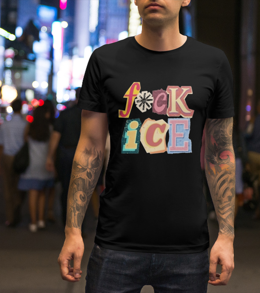 F*ck Ice Magazine Text Collage T-Shirt