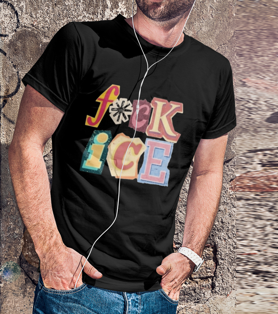 F*ck Ice Magazine Text Collage T-Shirt