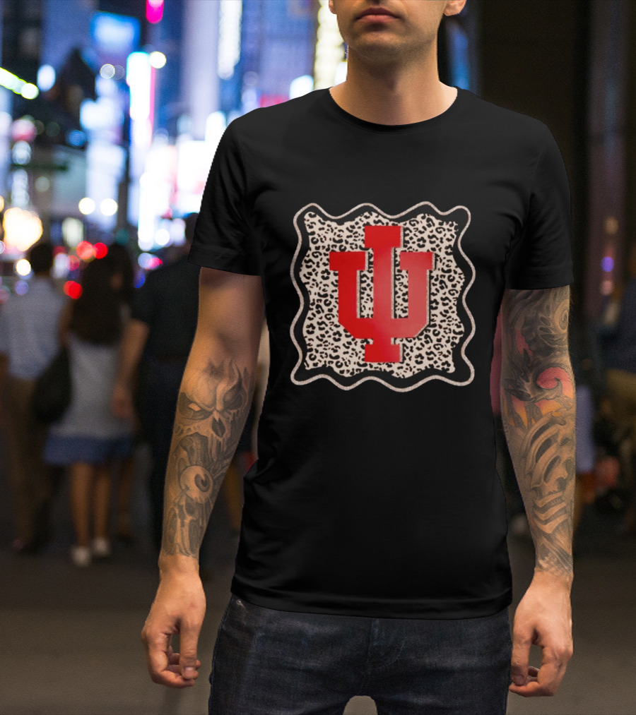 Hoosier Luxe Leopard IU Game Day Glam Indiana T-Shirt