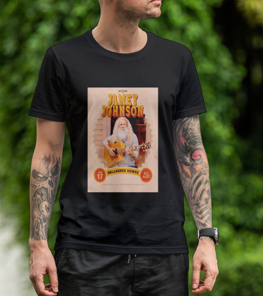 Jamey Johnson Live San Diego Gallagher Square January 17 All Ages Event 2026 T-Shirt