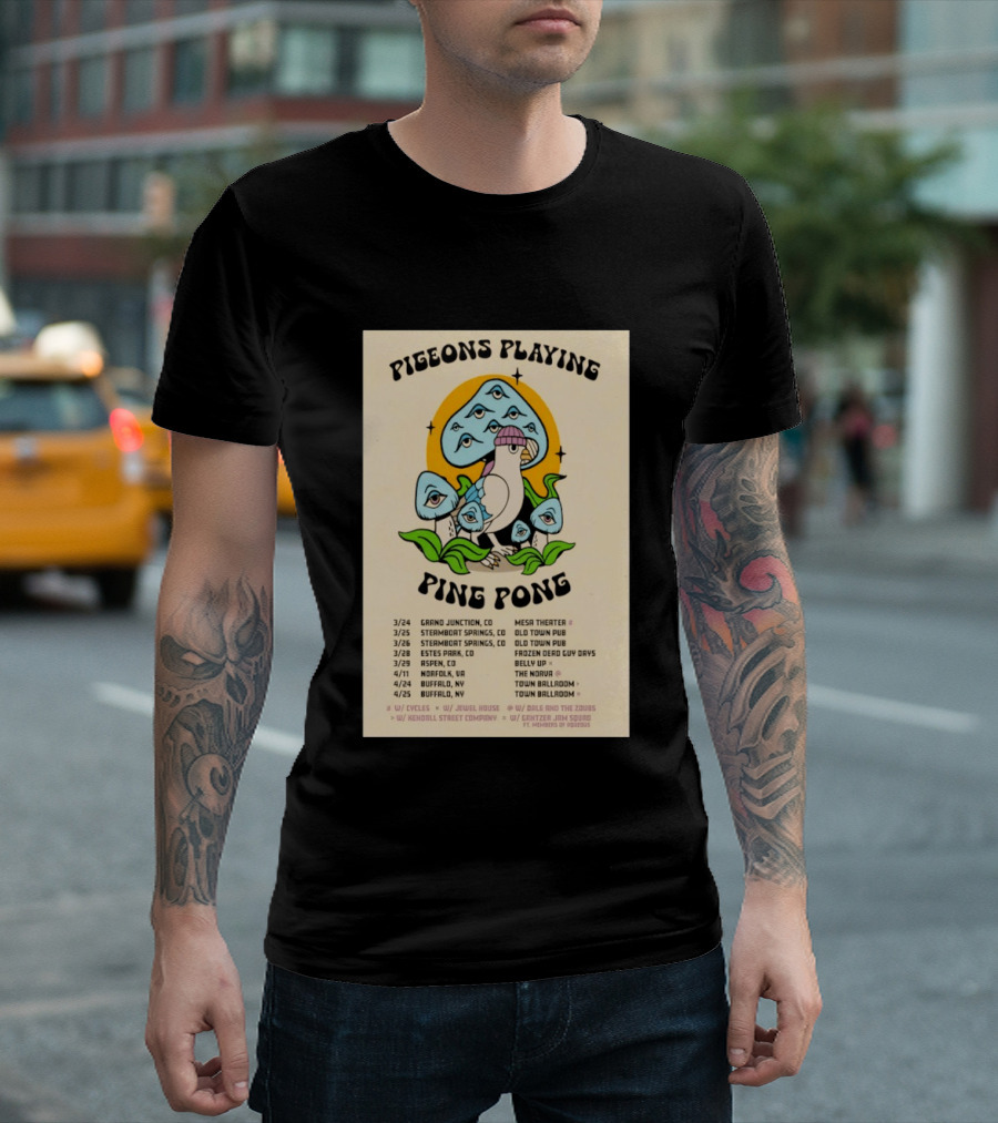 Pigeons Playing Ping Pong Winter And Spring Tour 2026 T-Shirt