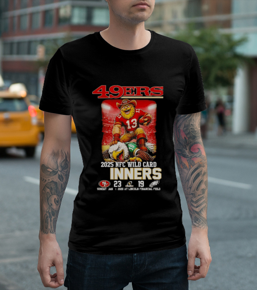 49ers 2023 NFC Wild Card Winners Lincoln Financial Field Victory Over Eagles T-Shirt