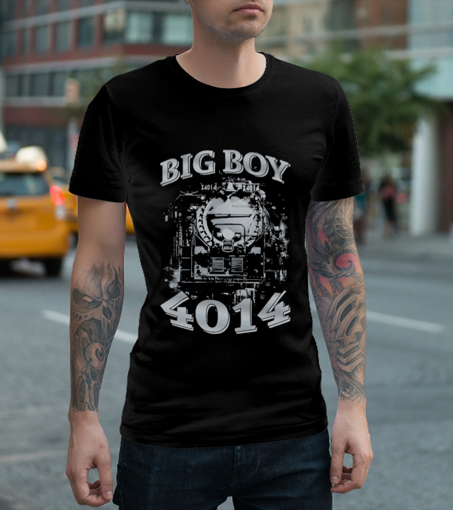 Big Boy 4014 Train Locomotive Blueprint T-Shirt