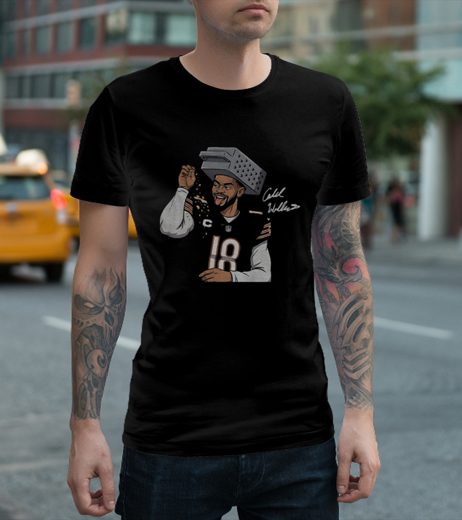 Caleb Williams Cheese Grating Chicago Bears Bear Down 18 Jersey T-Shirt