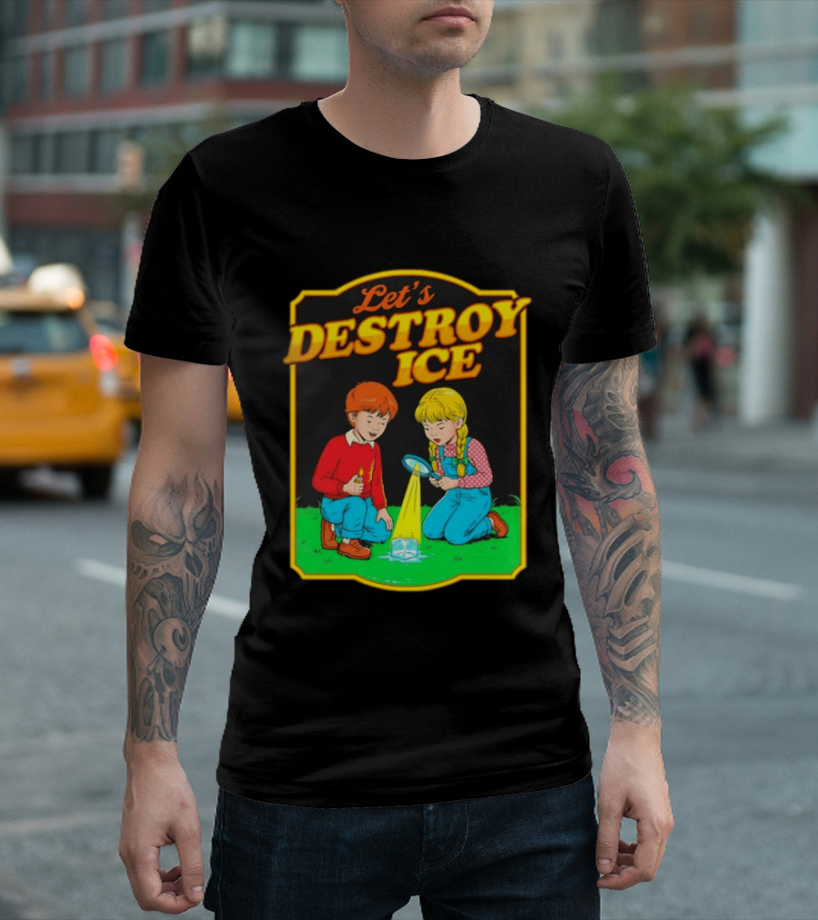 Let's Destroy Ice Kids With Magnifying Glass And Ice Cube T-Shirt