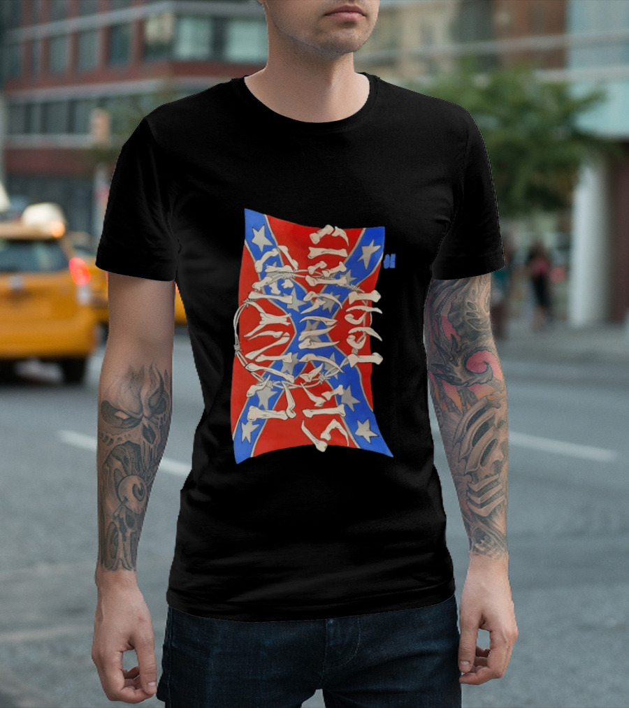 Lynyrd Skynyrd 1991 Confederate Flag Skeleton Bones T-Shirt