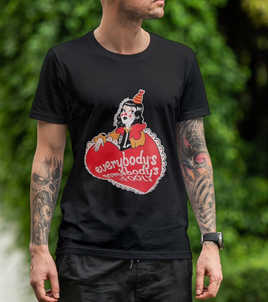 Everybody's Somebody's Fool Vintage Cartoon Clown Heart T-Shirt