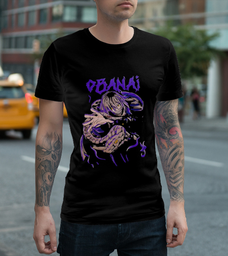 Obanai Iguro Snake Illustration From Demon Slayer Kimetsu No Yaiba Anime T-Shirt
