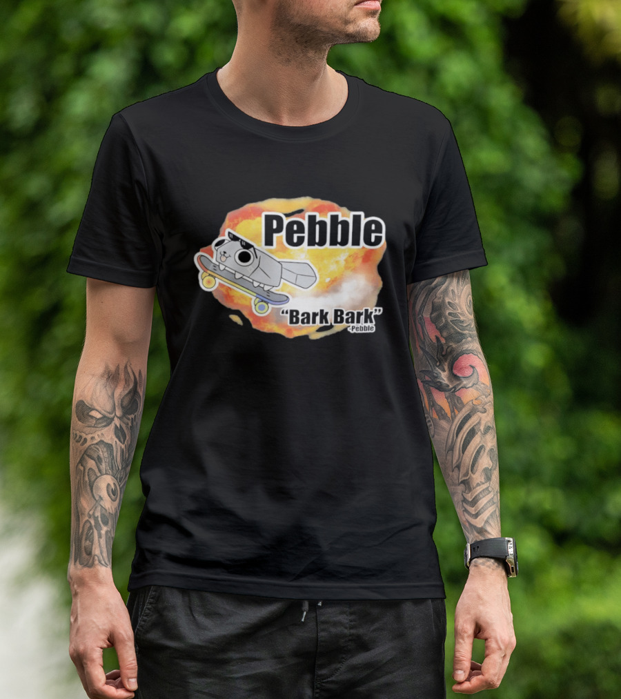 Pebble Bark Bark Skateboarding Cartoon Explosion T-Shirt