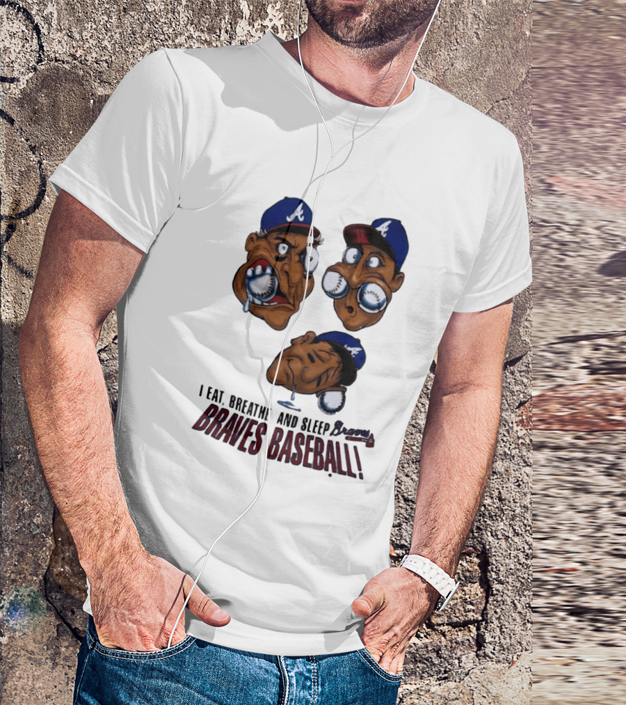 Atlanta Braves Baseball 1995 I Eat Breathe And Sleep Braves MLB Cartoon T-Shirt