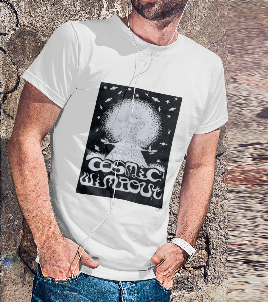 Cosmic Wimpout Psychedelic Pyramid Dice Explosion With UFOs And Stars T-Shirt