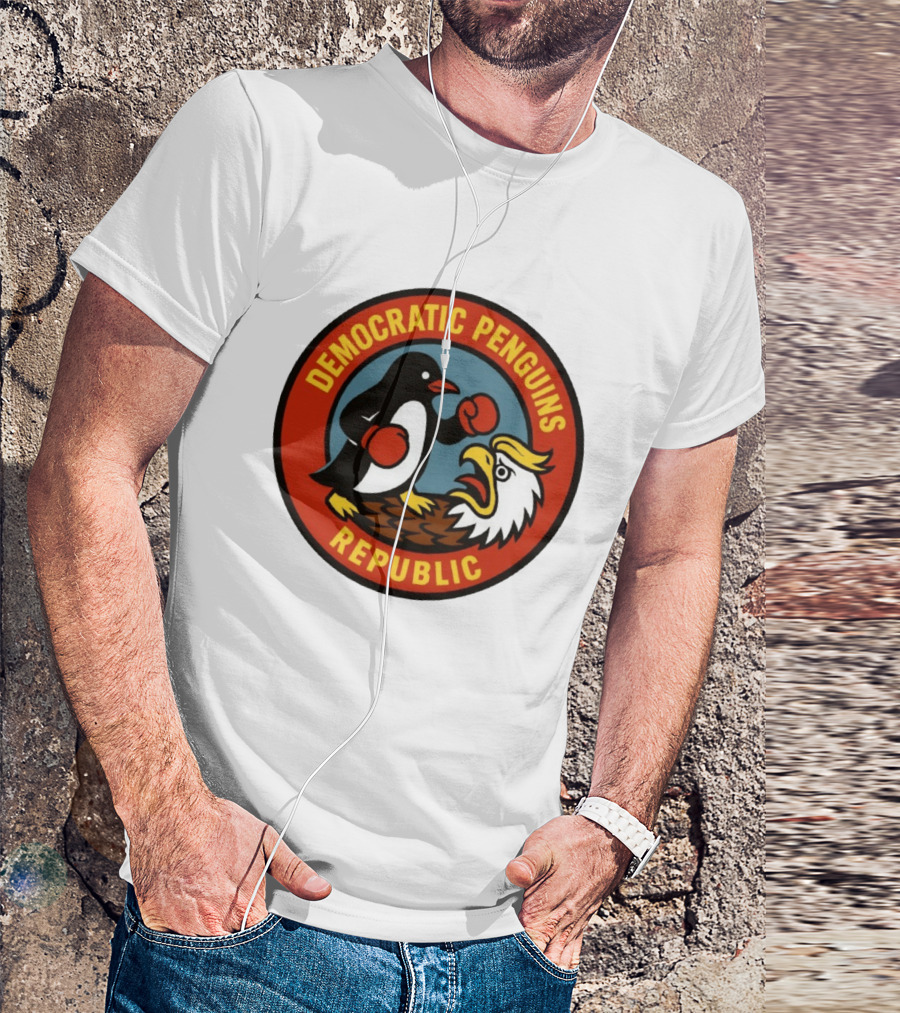 Democratic Penguins Republic Boxing Penguin Vs Eagle T-Shirt