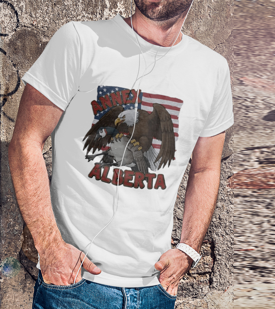 Annex Alberta Eagle Holding Goose American Flag T-Shirt