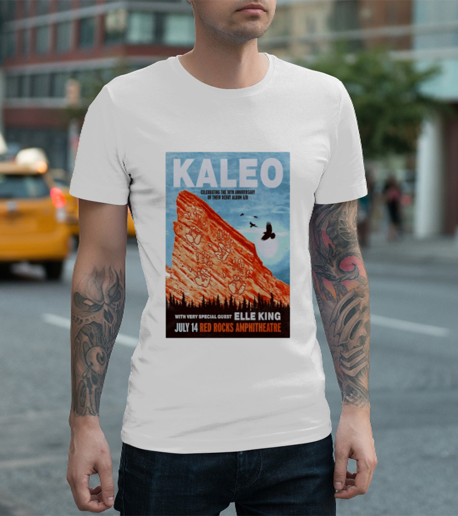 Kaleo Celebrating 10th Anniversary A/B With Guest Elle King July 14 Red Rocks Amphitheatre T-Shirt