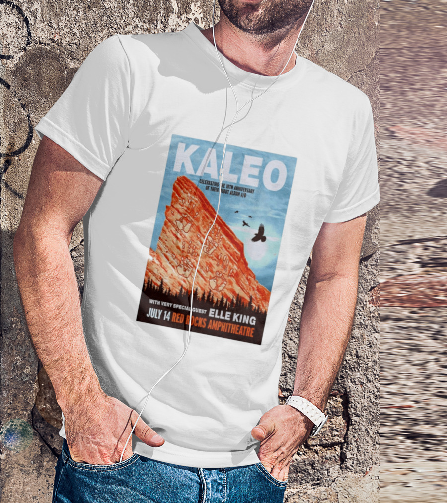 Kaleo Celebrating 10th Anniversary A/B With Guest Elle King July 14 Red Rocks Amphitheatre T-Shirt