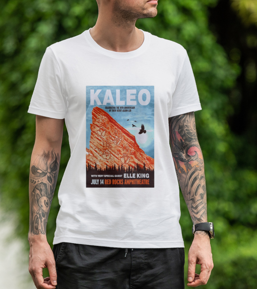 Kaleo Celebrating 10th Anniversary A/B With Guest Elle King July 14 Red Rocks Amphitheatre T-Shirt