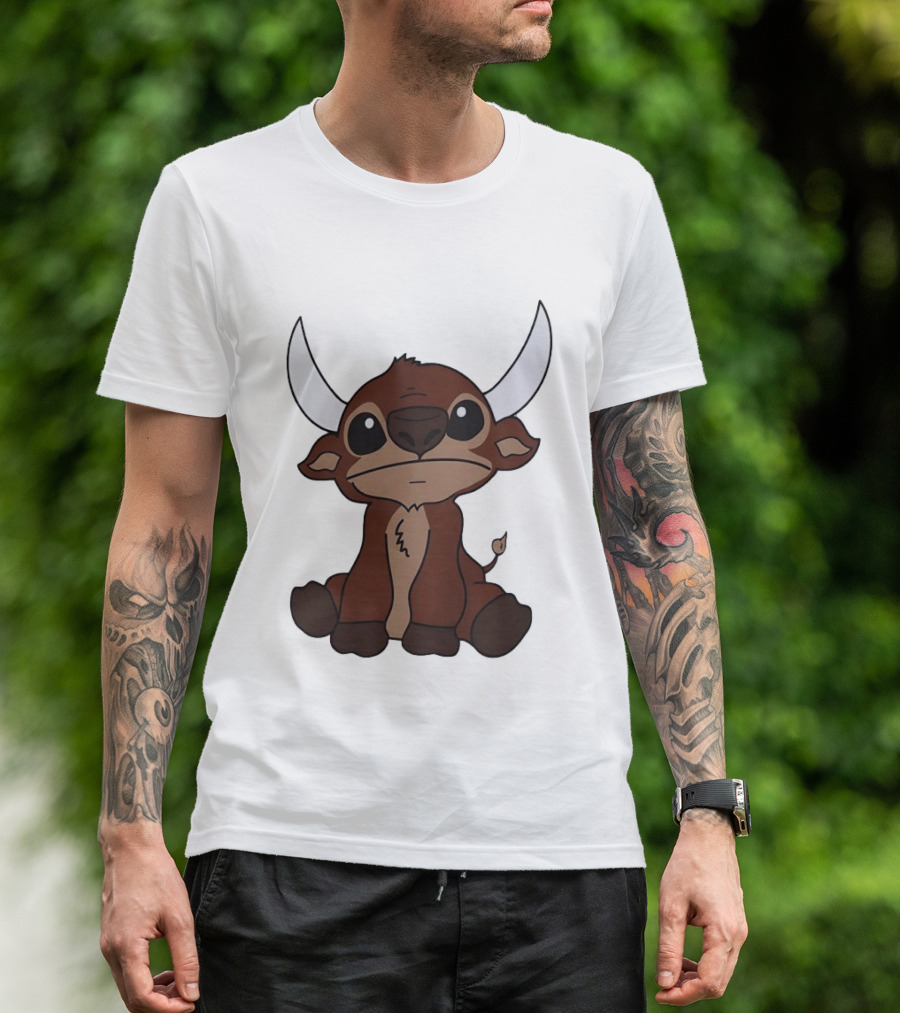 Minotaur Buffalo Bills Cute Cartoon Minotaur Character With Big Horns T-Shirt