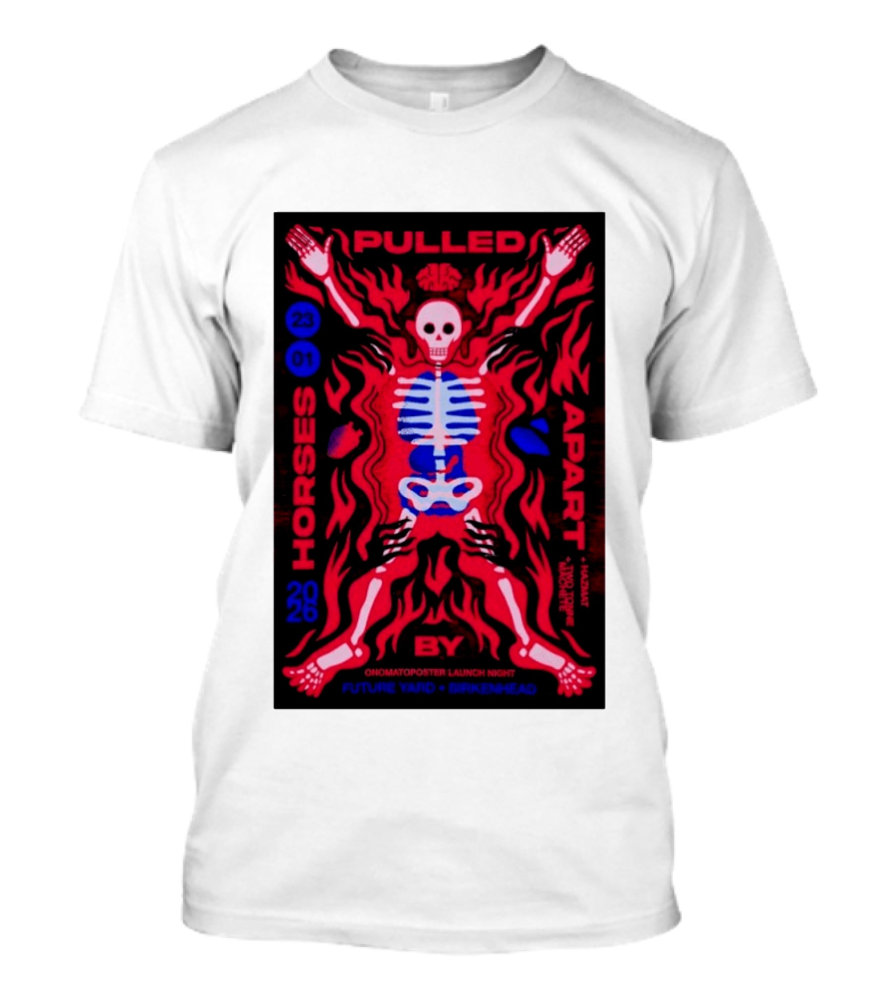 Pulled Apart By Horses January 23 2026 Future Yard Birkenhead Onomatopoeia Launch Night T-Shirt