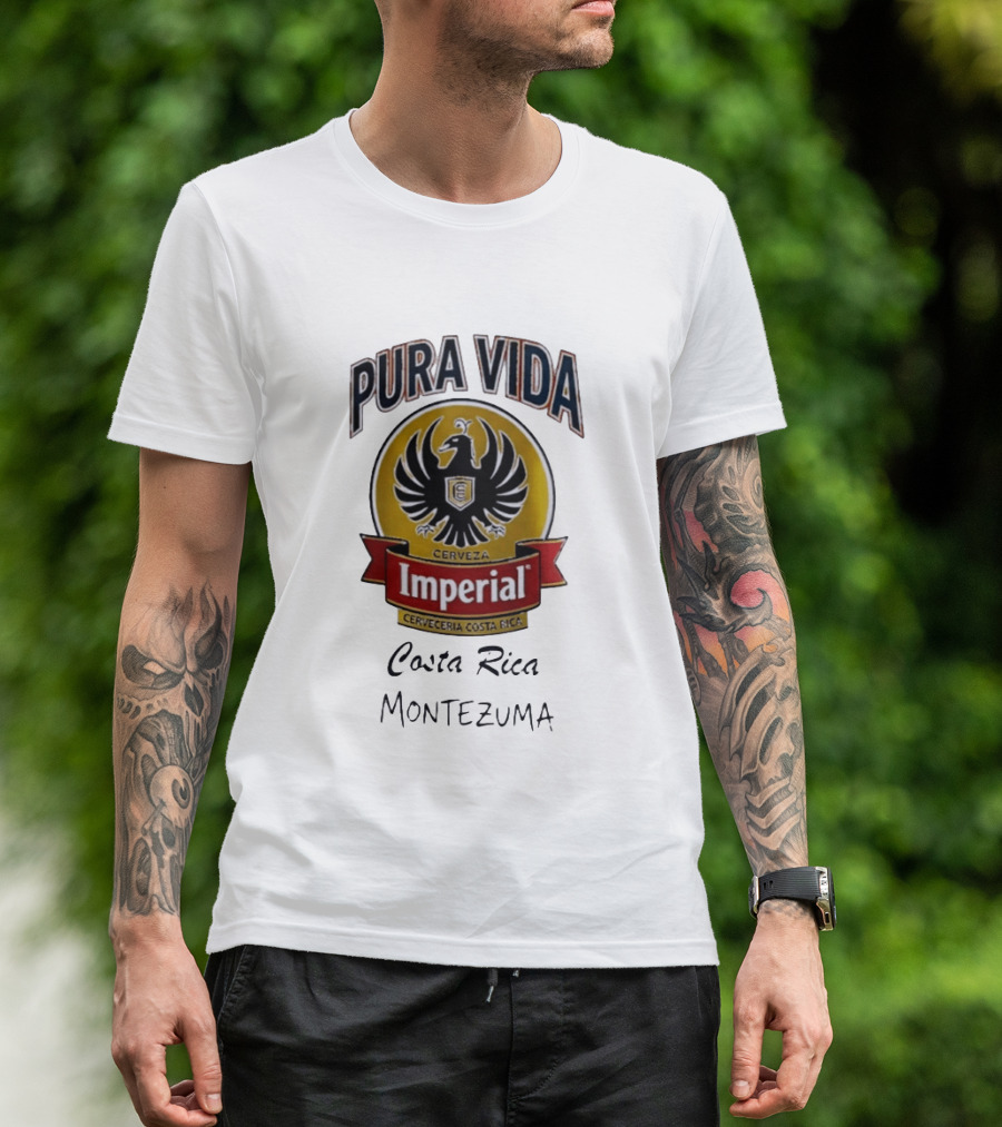 Pura Vida Cerveza Imperial Cerveceria Costa Rica Montezuma T-Shirt