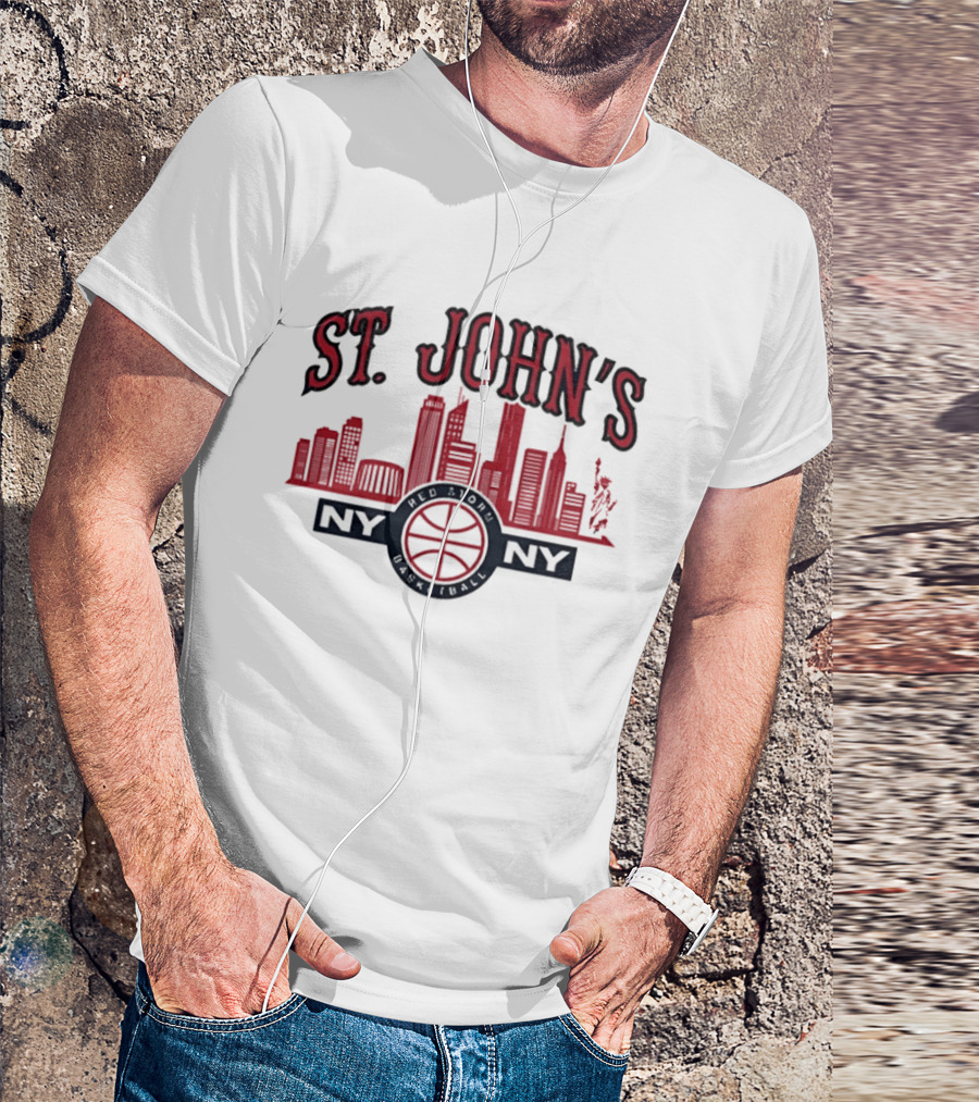 St John's Red Storm Basketball Skyline NY NY T-Shirt