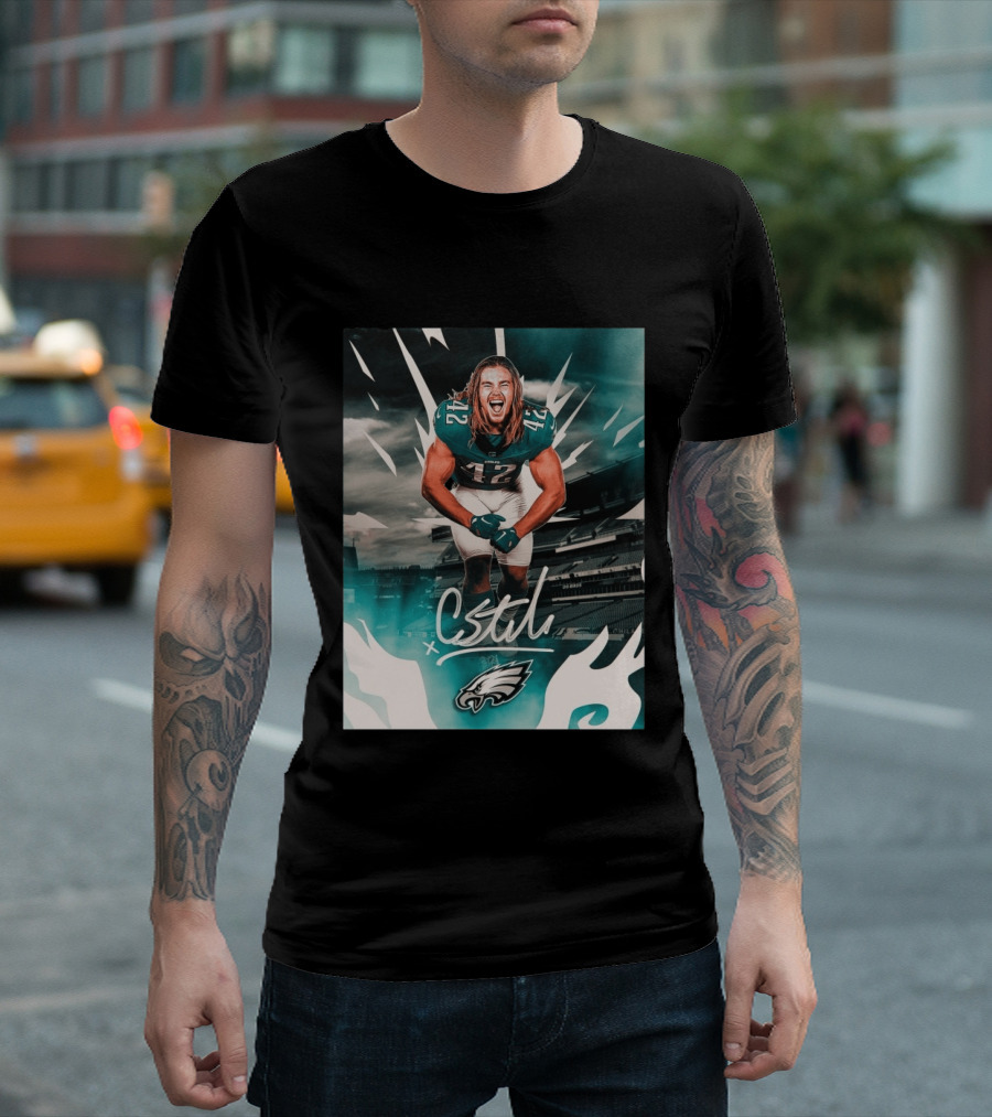 Philadelphia Eagles Carson Steele CStel X 42 Football Stadium Energy T-Shirt