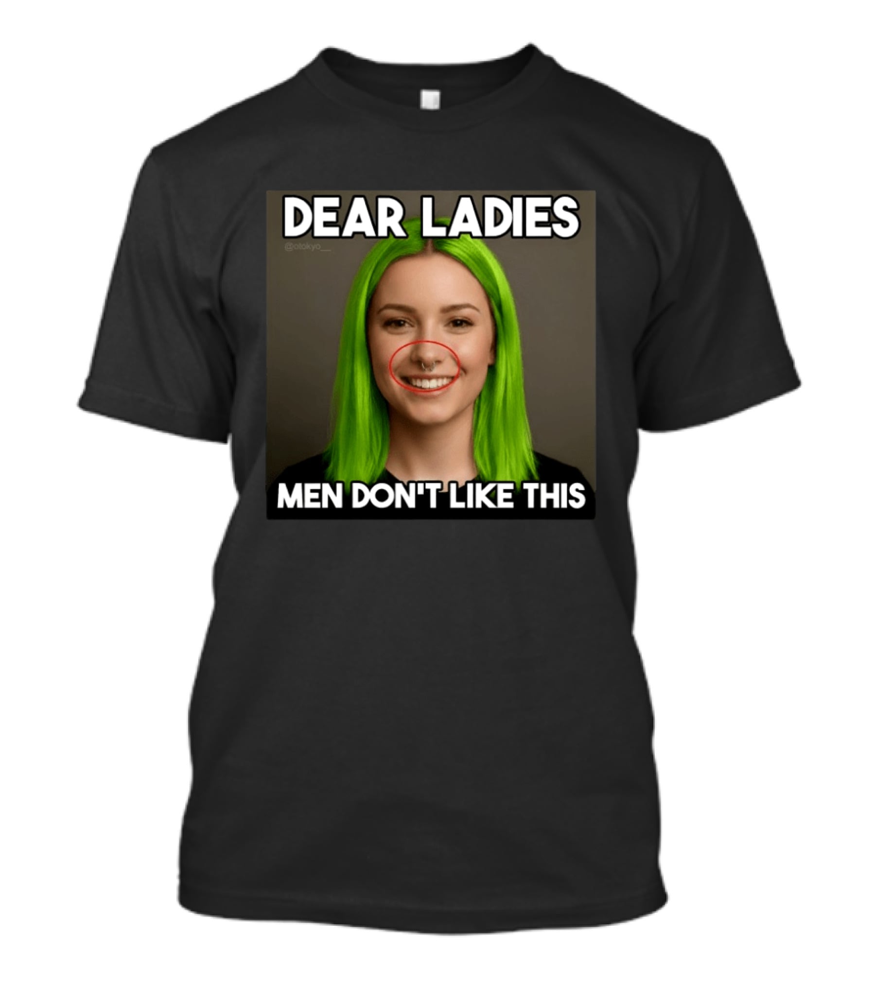 Dear Ladies Men Don't Like This Green Hair Piercing T-Shirt