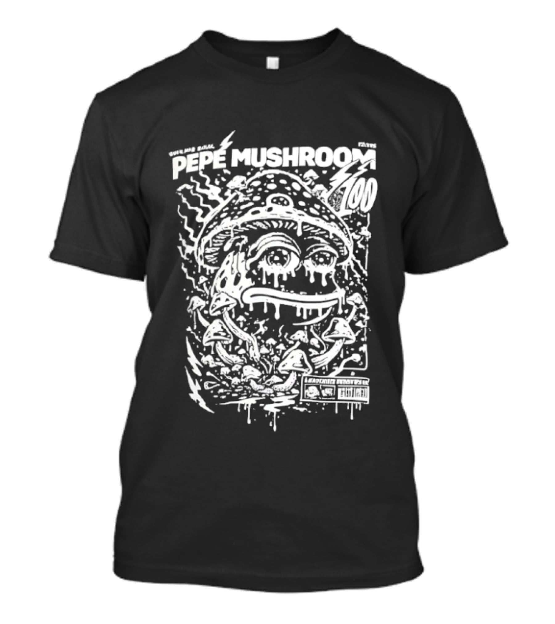 Pepe Mushroom Trippy Frog Motif T-Shirt