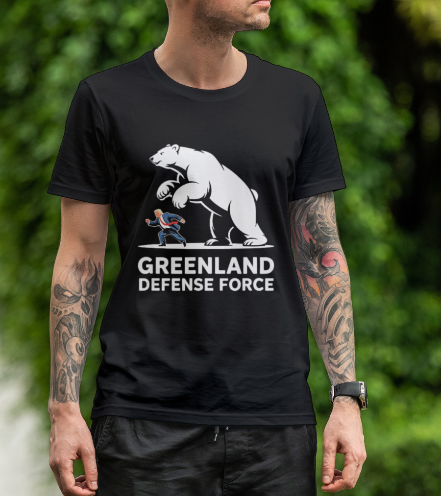 Greenland Defense Force Polar Bear Political Humor T-Shirt