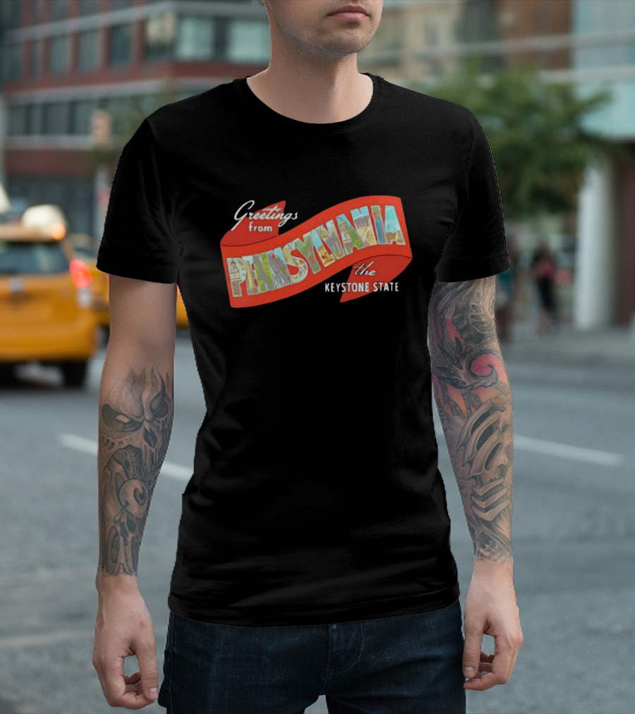 Greetings From Pennsylvania The Keystone State Vintage Postcard T-Shirt