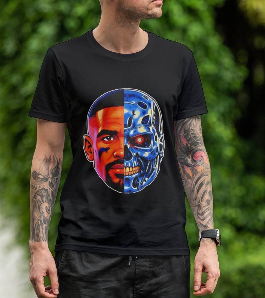 Jalen Hurts The Terminator Half Face Robo Fusion T-Shirt