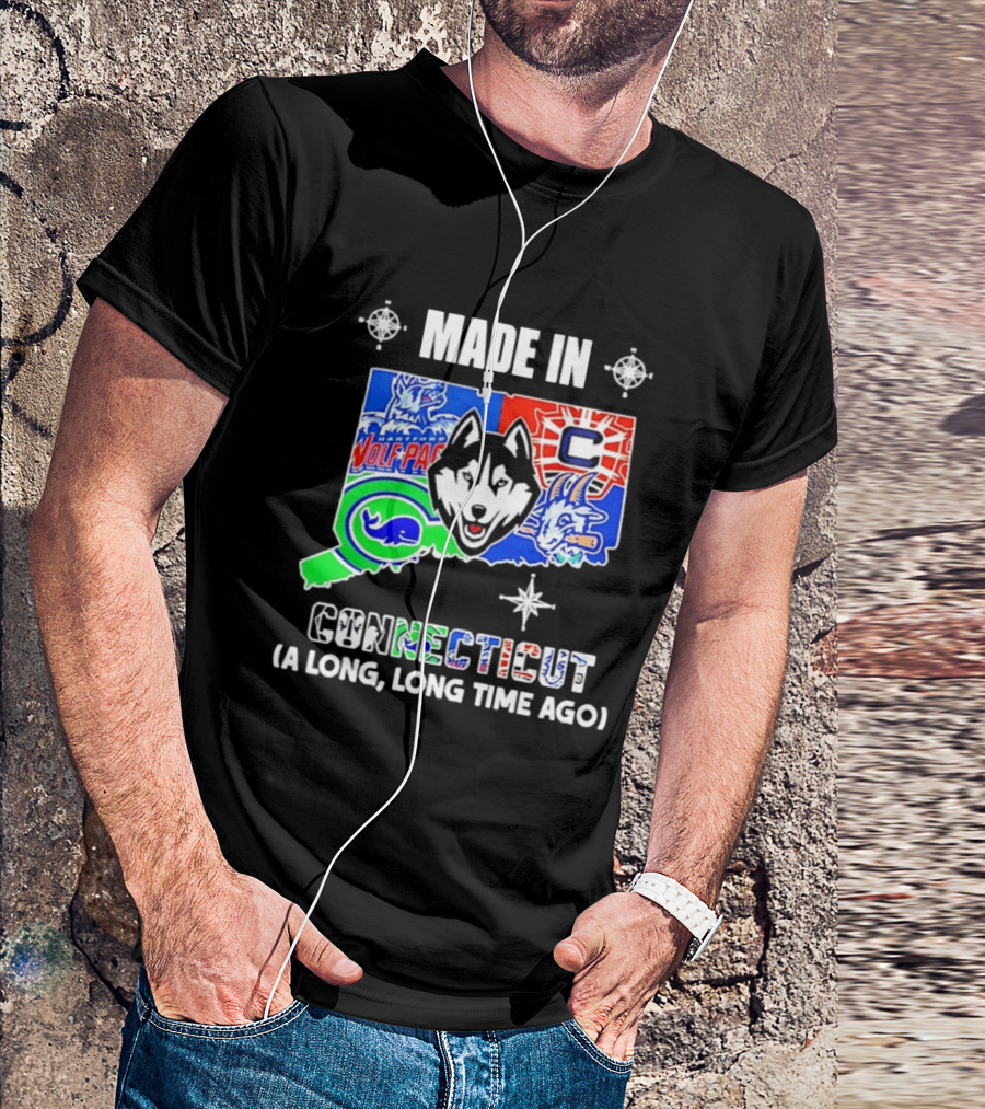 Made In Connecticut Wolf Pack Whale UConn Huskies A Long Long Time Ago T-Shirt