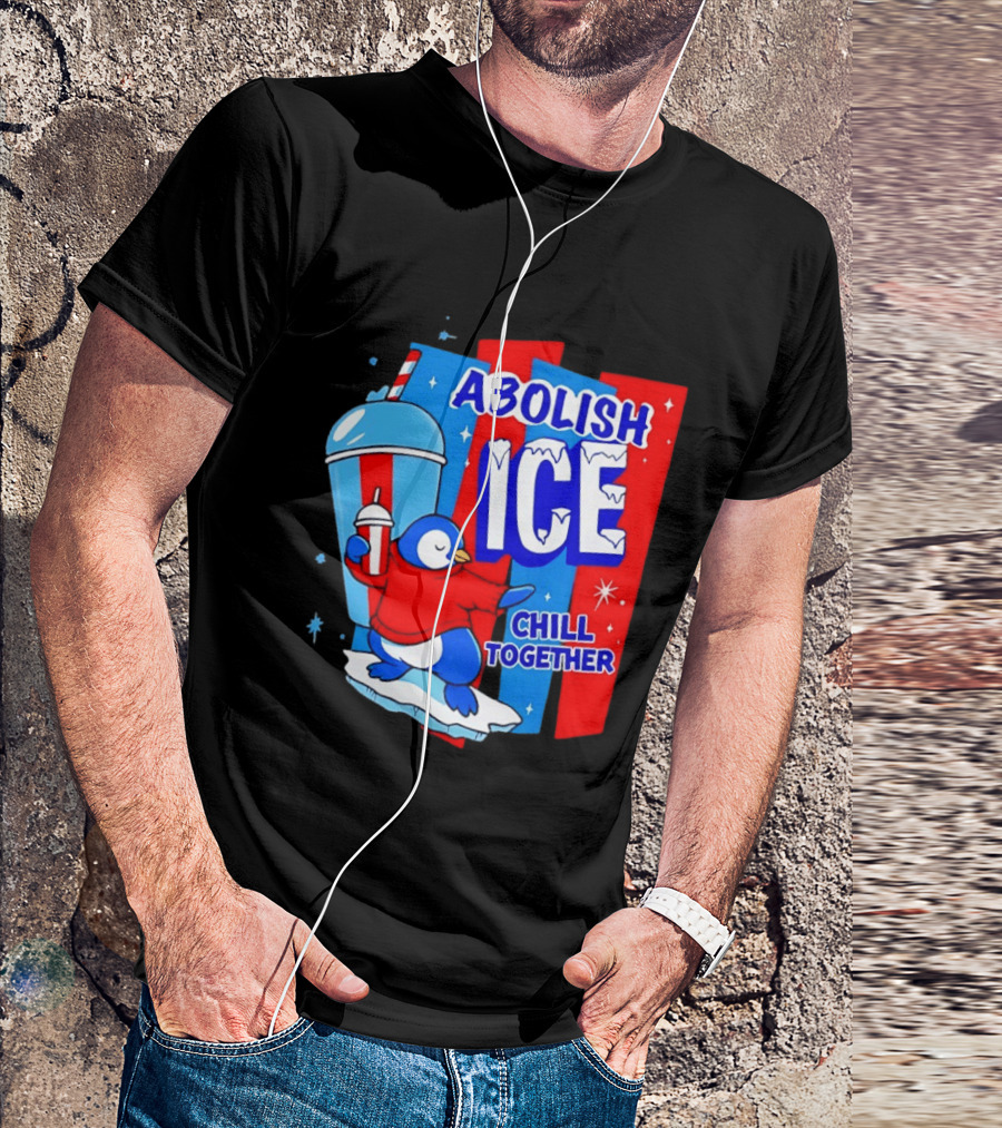 Abolish ICE Penguin Ice Skating Chill Together T-Shirt