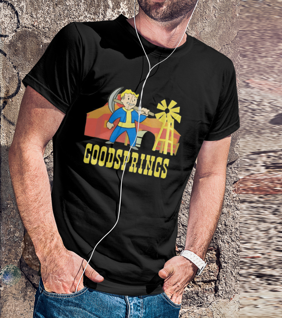 Vault Boy Goodsprings Fallout Windmill Pickaxe T-Shirt