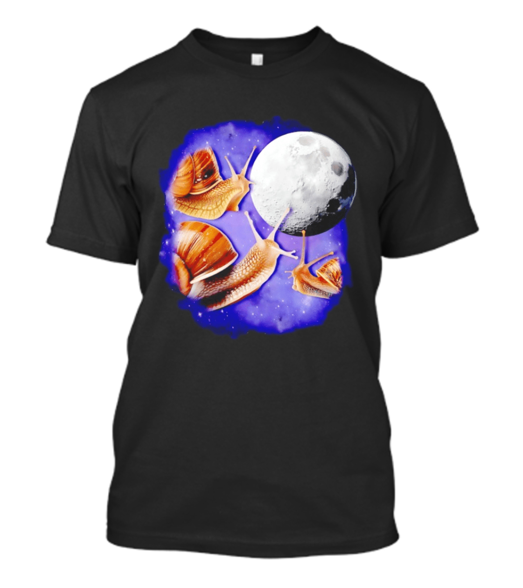 Yearning Snails Moon Cosmic Dreamscape Snail Galaxy T-Shirt