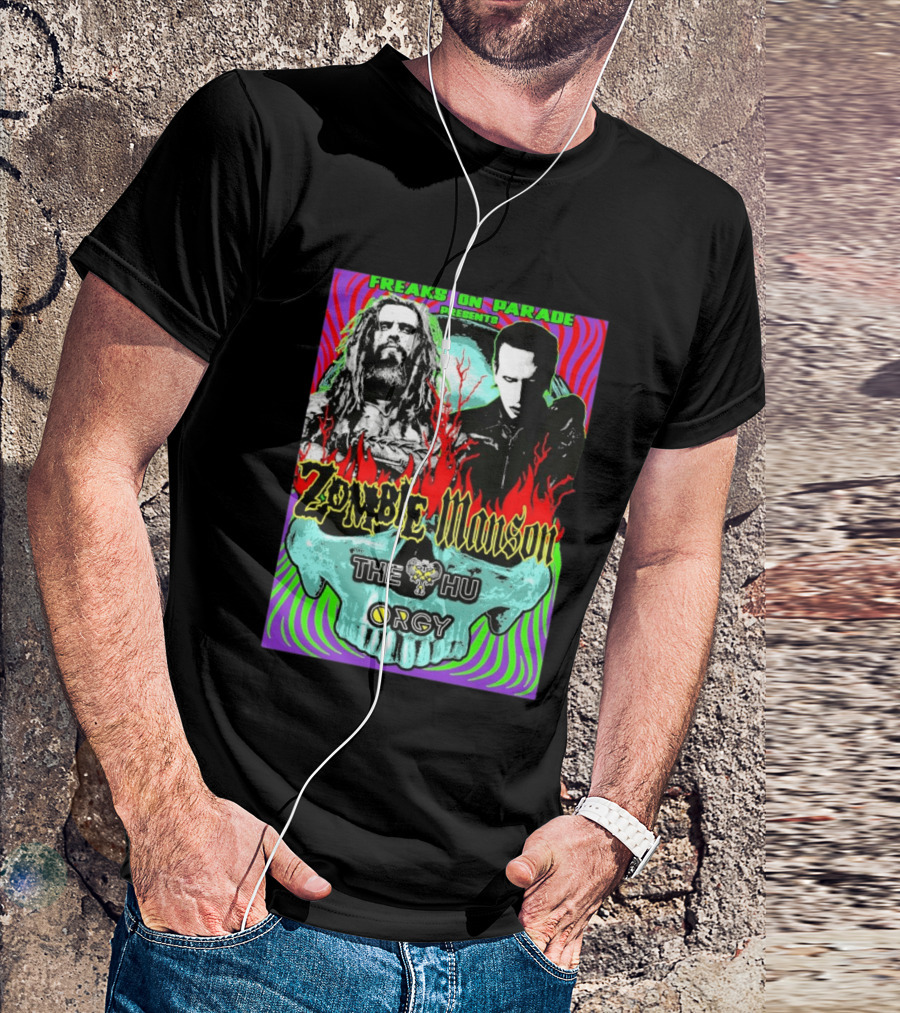 Freaks On Parade Presents Zombie X Manson The Hu Orgy 2026 T-Shirt