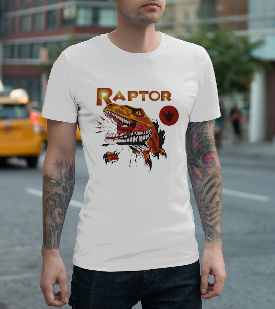 Raptor Ghost World Dinosaur Art Claw Print T-Shirt