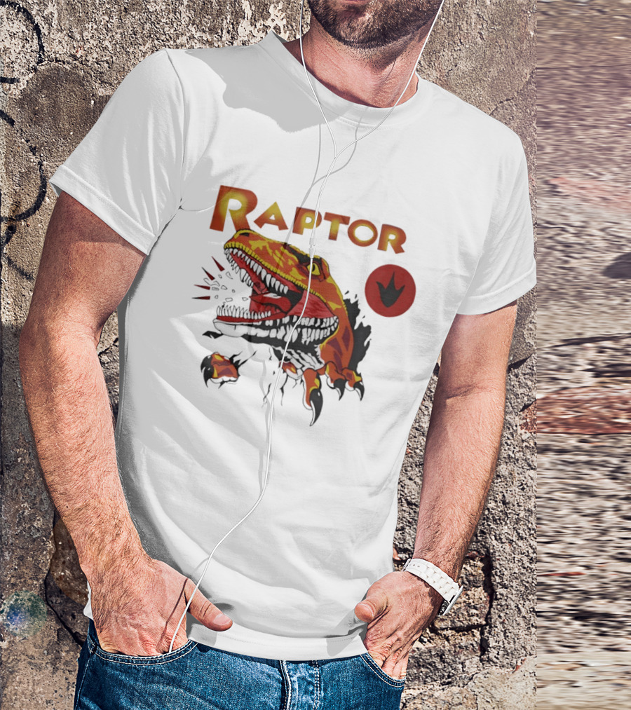Raptor Ghost World Dinosaur Art Claw Print T-Shirt