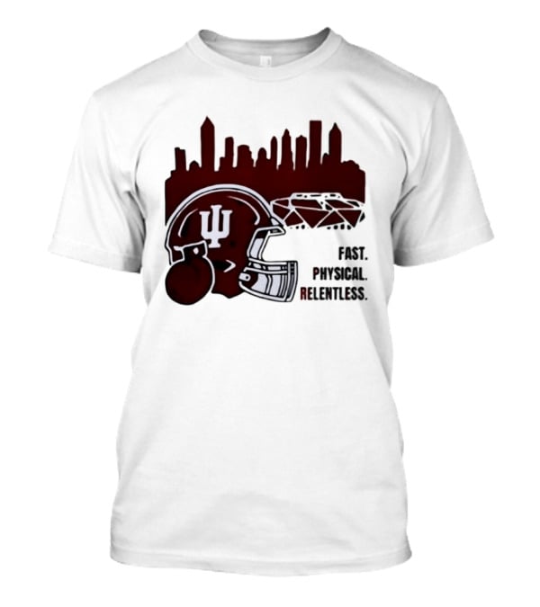 Indiana Hoosiers Helmet City Skyline Fast Physical Relentless T-Shirt