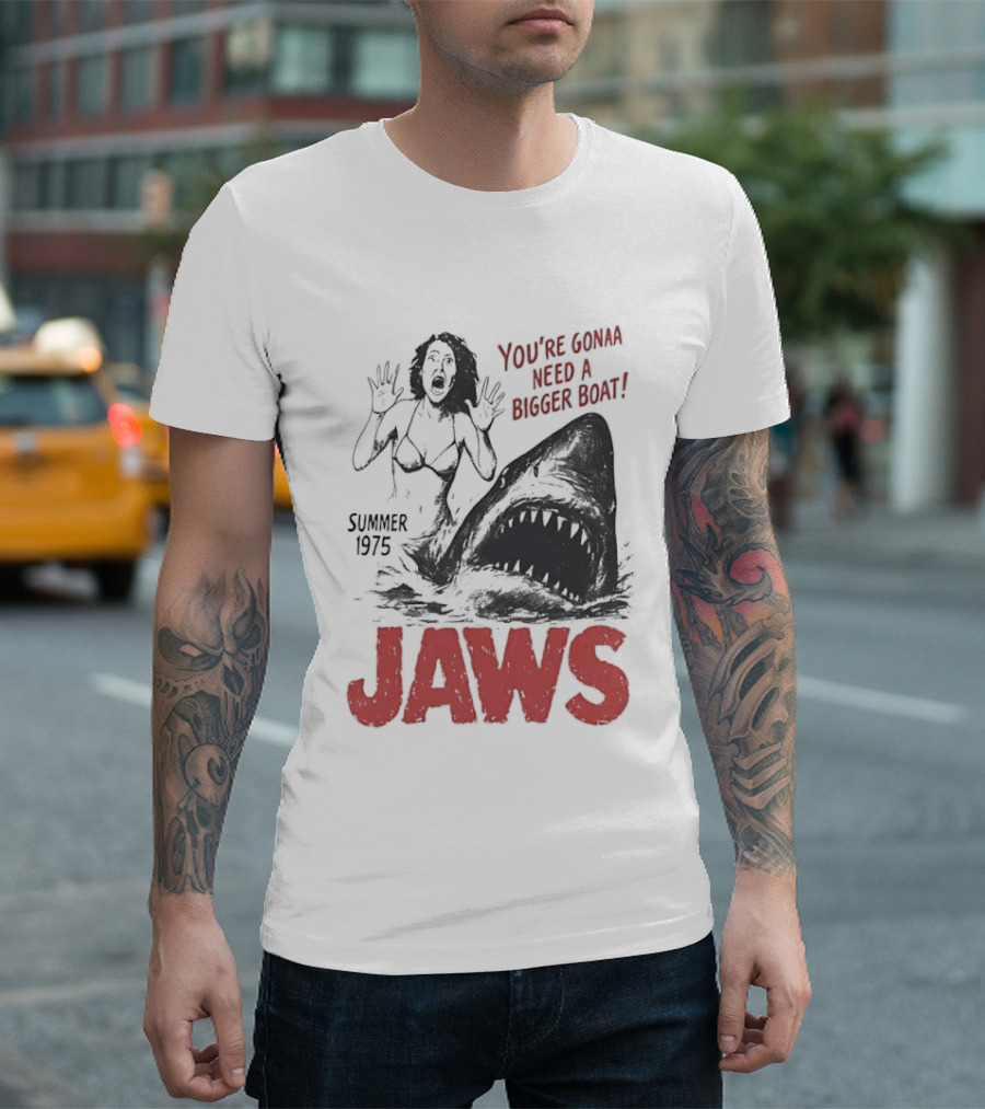 Jaws You're Gonna Need A Bigger Boat Summer 1975 Vintage Movie T-Shirt