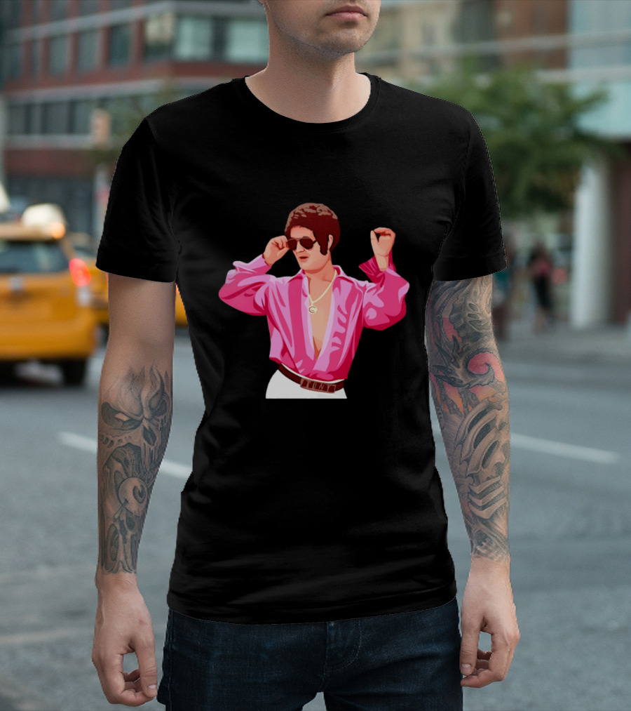 Tony Angelino Cartoon Parody Pink Sunglasses Iconic Look T-Shirt