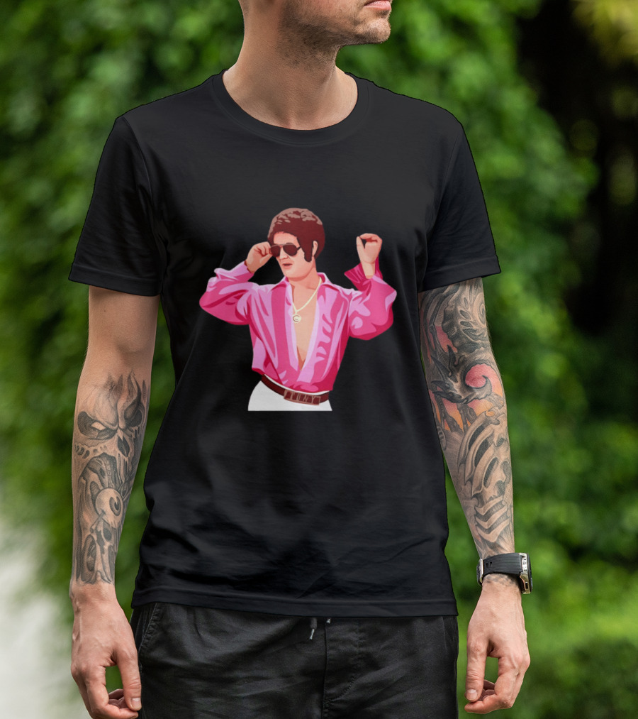 Tony Angelino Cartoon Parody Pink Sunglasses Iconic Look T-Shirt