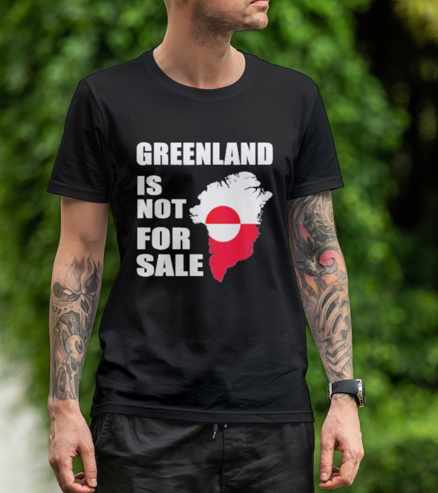 Greenland Is Not For Sale 2026 Map Red And White Flag T-Shirt