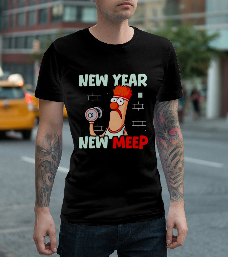 New Year New Meep Workout Motivation Cartoon T-Shirt