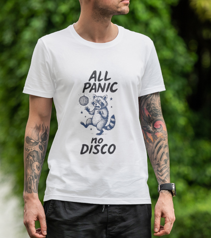 All Panic No Disco Raccoon Dancing With Disco Ball T-Shirt