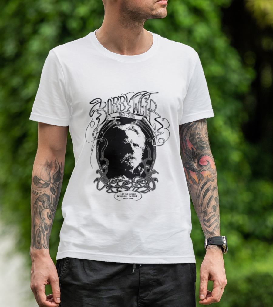 Bobby Weir Variant Psychedelic Face Black T-Shirt