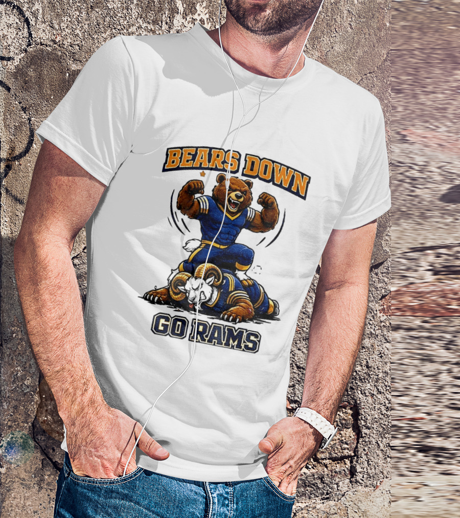 Bears Down Go Rams Los Angeles Rams Beat Chicago Bears Football 2026 T-Shirt