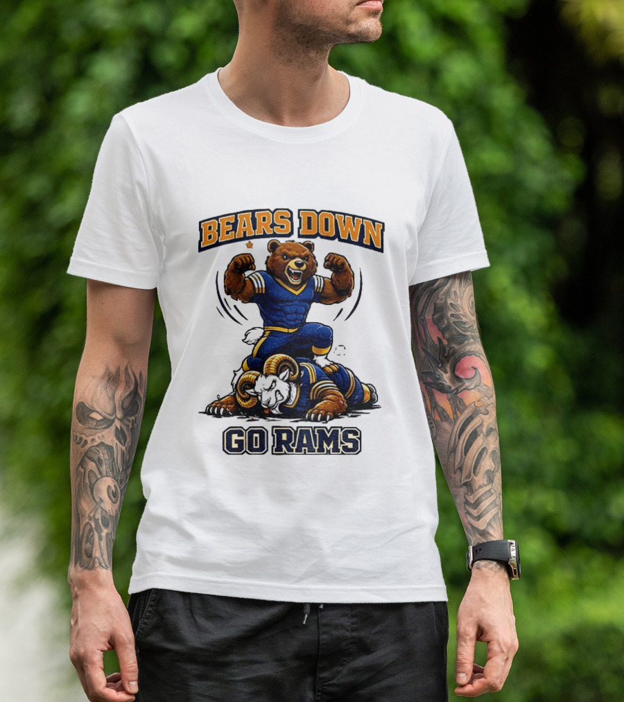 Bears Down Go Rams Los Angeles Rams Beat Chicago Bears Football 2026 T-Shirt