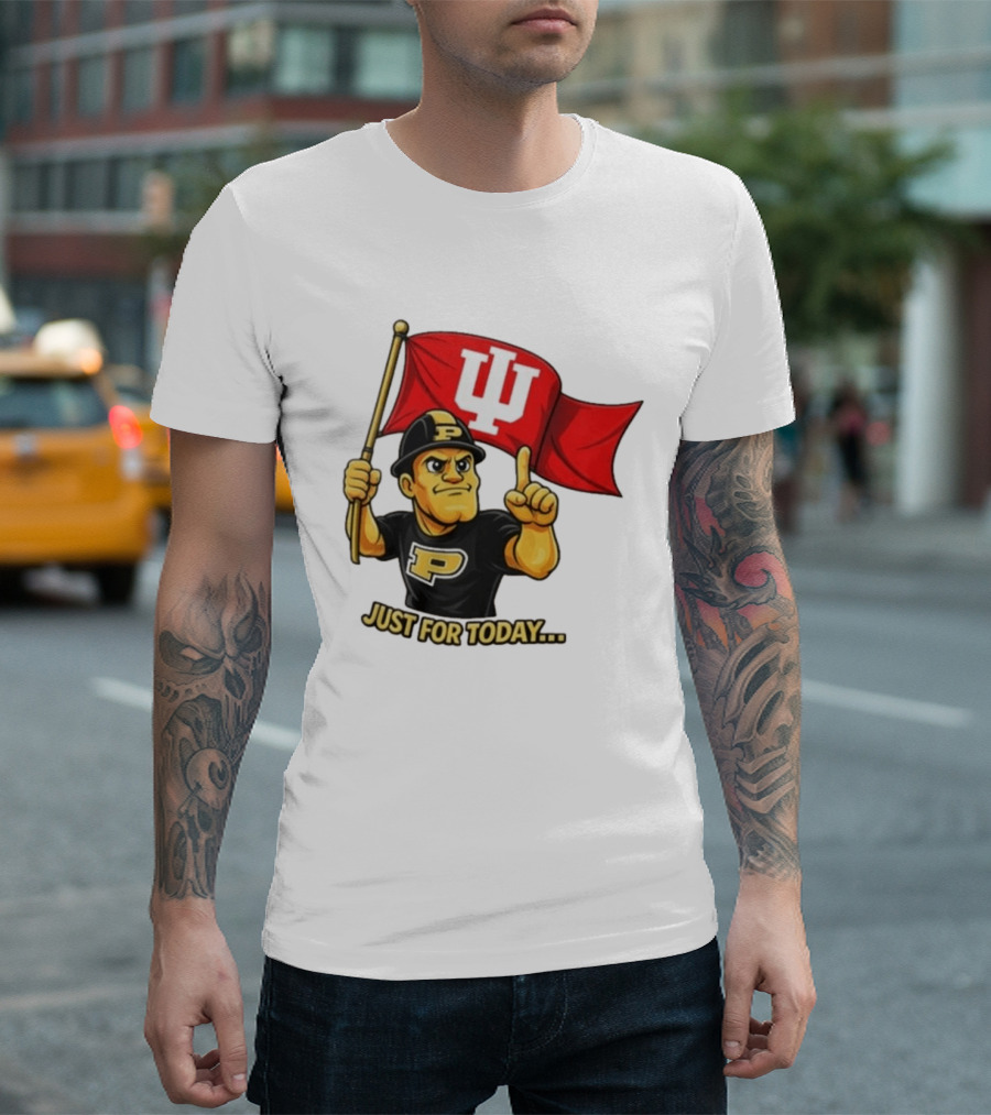 Purdue Pete Just For Today Indiana Hoosier Flag T-Shirt