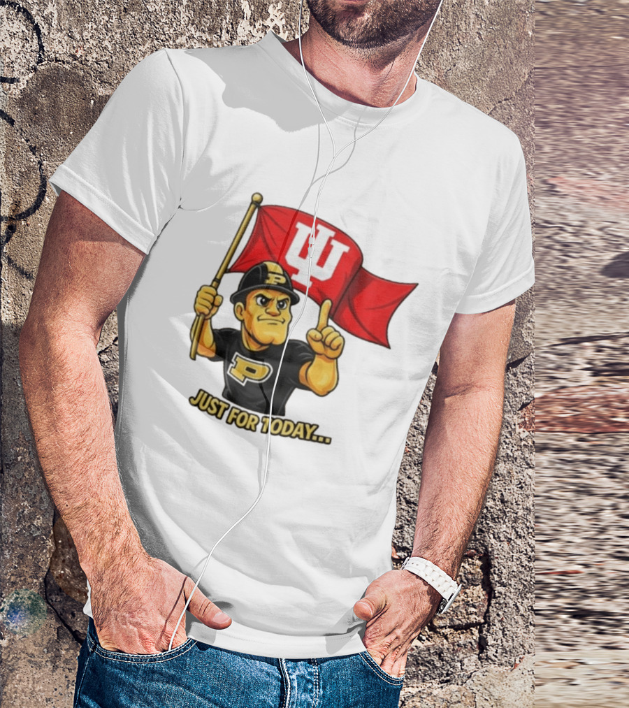 Purdue Pete Just For Today Indiana Hoosier Flag T-Shirt