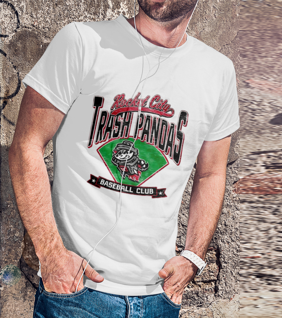 Rocket City Trash Pandas Baseball Club Team Logo Raccoon T-Shirt
